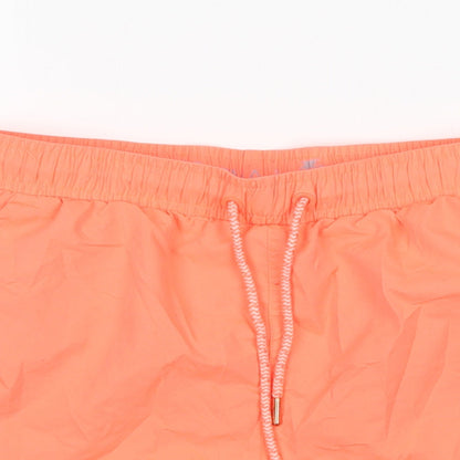 Cedar Wood State Mens Orange  Polyester Athletic Shorts Size S L6 in Regular