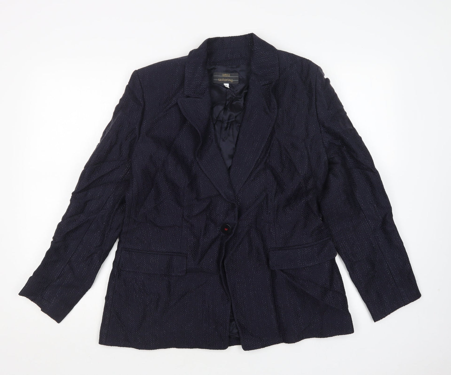M&S Womens Blue  Viscose Jacket Suit Jacket Size 16
