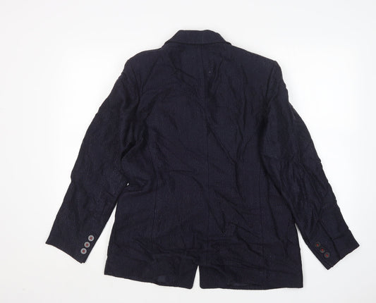 M&S Womens Blue  Viscose Jacket Suit Jacket Size 16