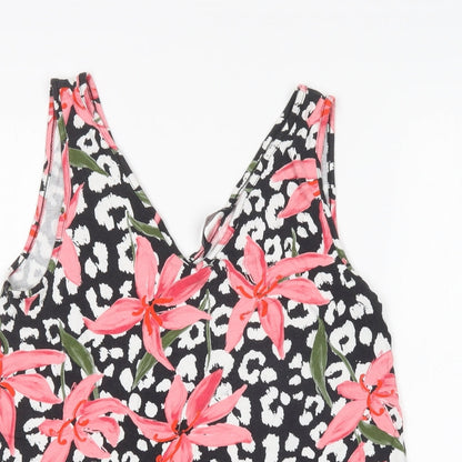 F&F Womens Multicoloured Floral Viscose Basic Tank Size 10 V-Neck