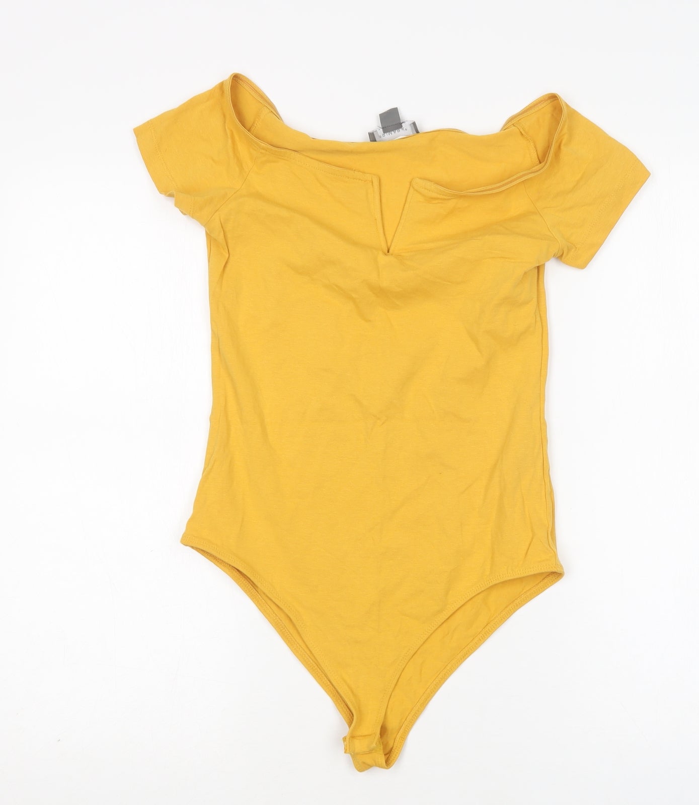 Primark Womens Yellow  Cotton Bodysuit One-Piece Size S