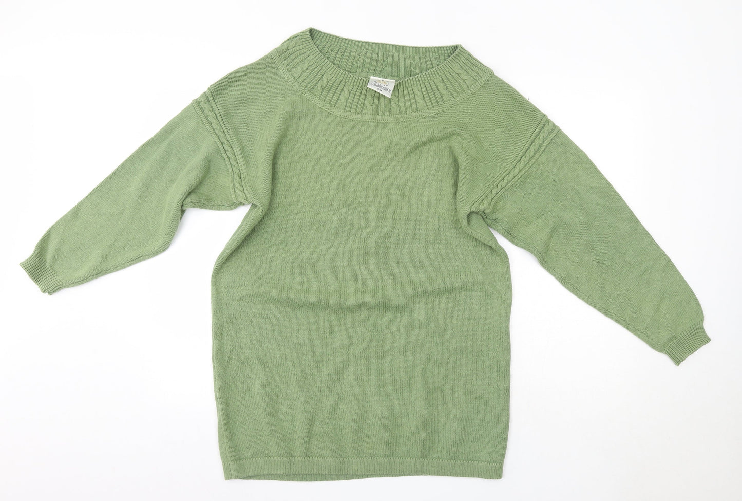 Country Casuals Mens Green Round Neck  Cotton Pullover Jumper Size S
