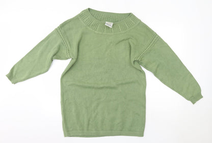 Country Casuals Mens Green Round Neck  Cotton Pullover Jumper Size S