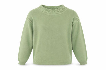 Front view of Country Casuals men’s green round neck cotton jumper, size S