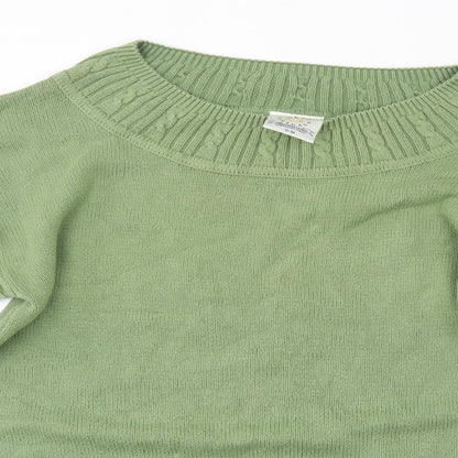 Country Casuals Mens Green Round Neck  Cotton Pullover Jumper Size S