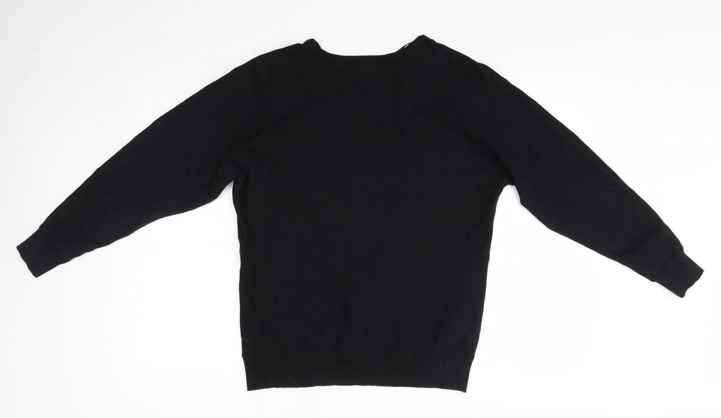 Primark Womens Black Round Neck  Viscose Pullover Jumper Size M