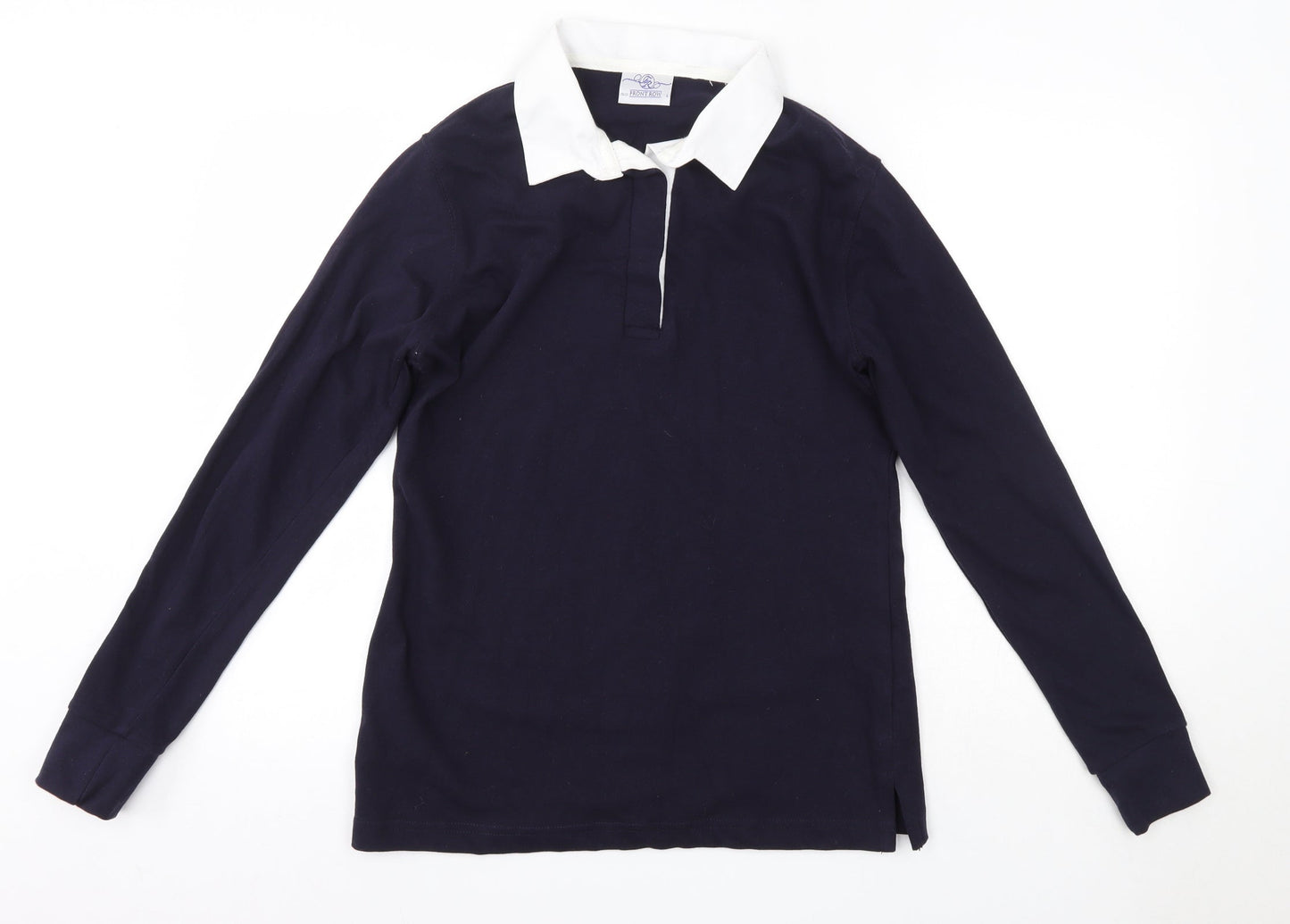Front Row Womens Blue Collared  100% Cotton Pullover Jumper Size L