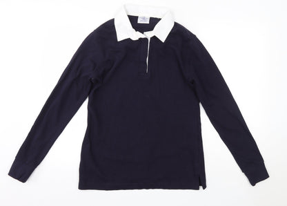 Front Row Womens Blue Collared  100% Cotton Pullover Jumper Size L