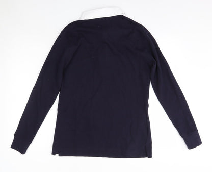 Front Row Womens Blue Collared  100% Cotton Pullover Jumper Size L