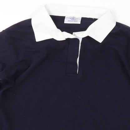 Front Row Womens Blue Collared  100% Cotton Pullover Jumper Size L