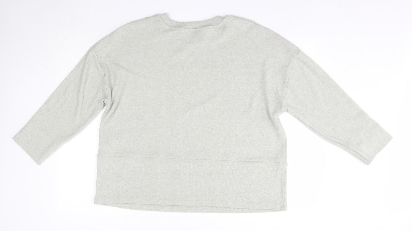 F&F Womens Grey Round Neck  Polyester Pullover Jumper Size 14