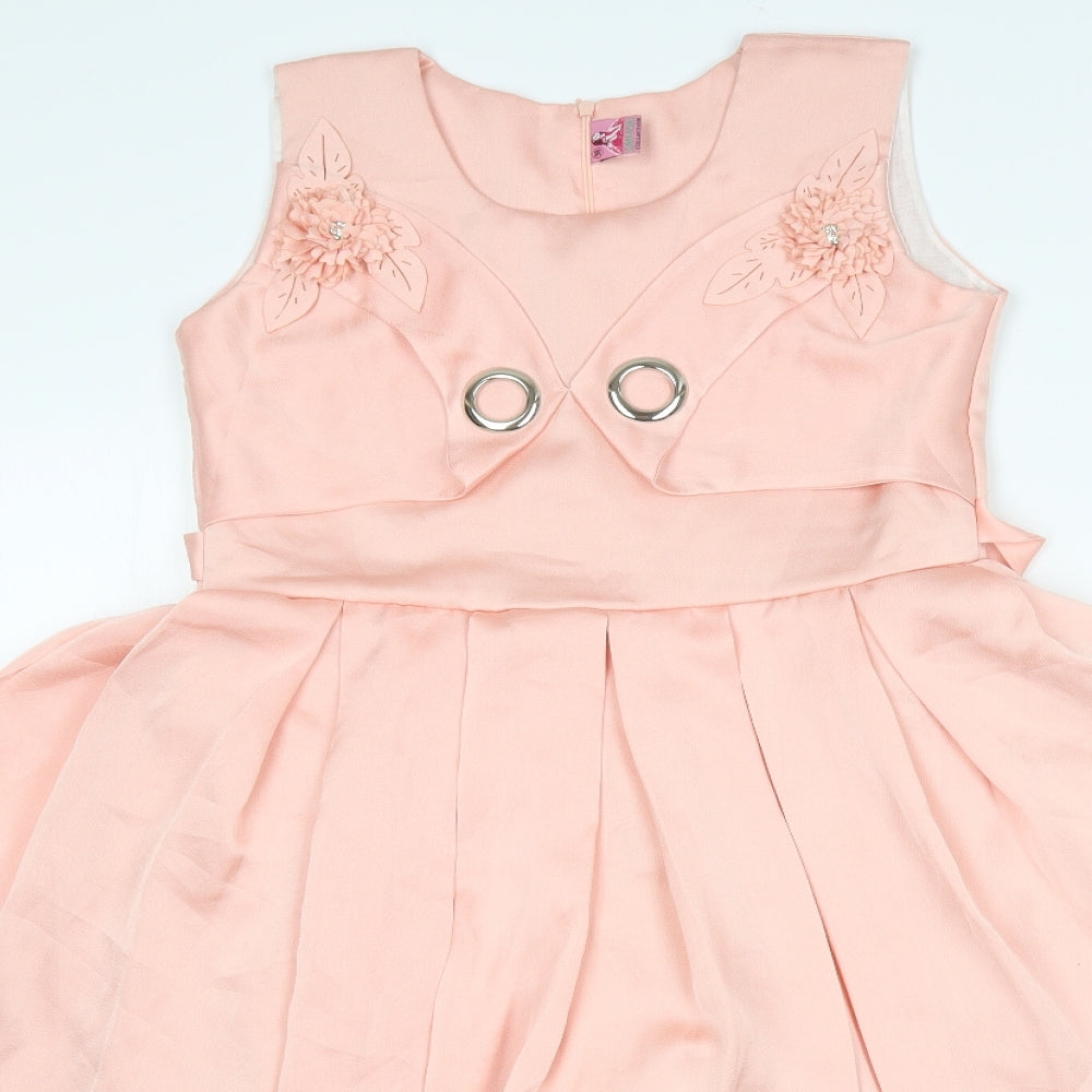 Saimon Collection Womens Pink   Fit & Flare  Size 10  Round Neck
