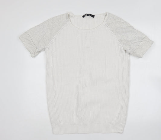 French Connection Mens Multicoloured Round Neck  Cotton Pullover Jumper Size S