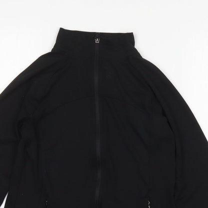 Close-up detail of Primark women’s black polyester full zip sweatshirt, size XS