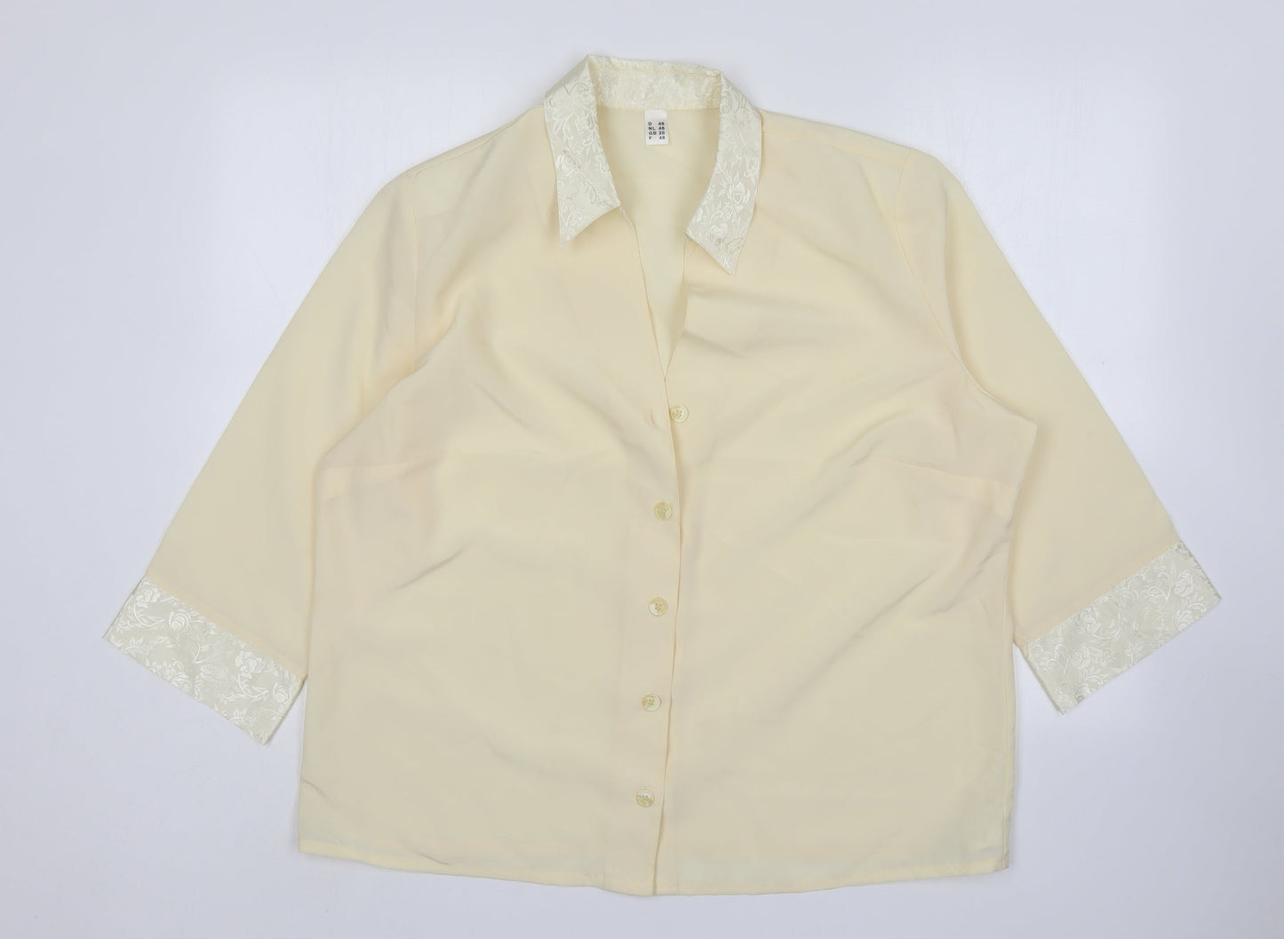 Womens UK Size 20 Preworn Ivory Basic Button-Up