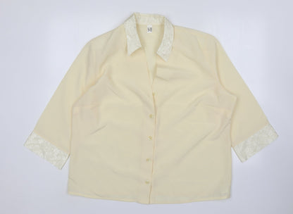 Womens UK Size 20 Preworn Ivory Basic Button-Up