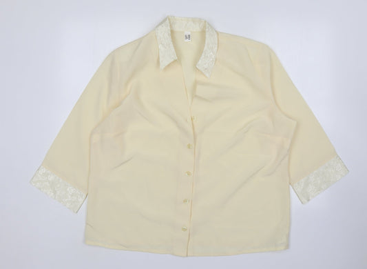 Womens UK Size 20 Preworn Ivory Basic Button-Up
