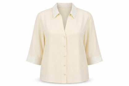 Womens UK Size 20 Preworn Ivory Basic Button-Up