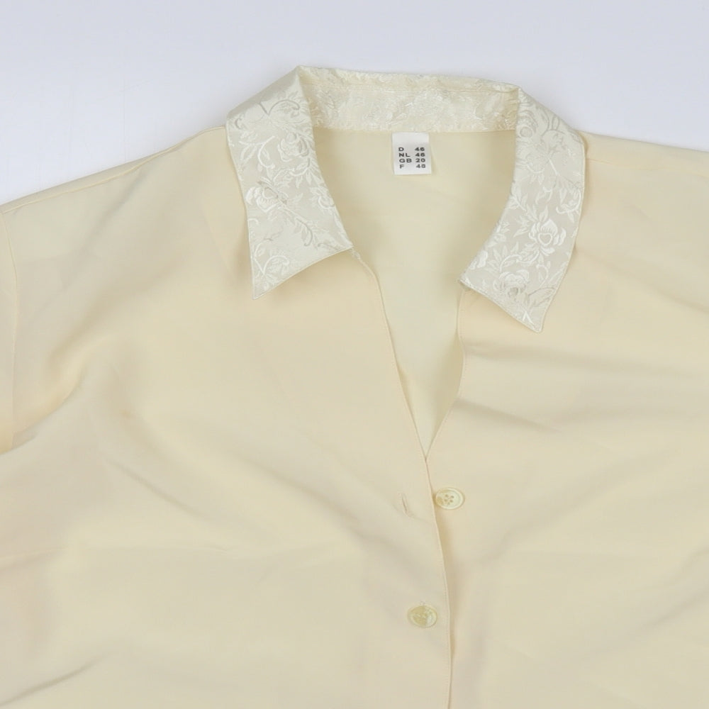 Womens UK Size 20 Preworn Ivory Basic Button-Up