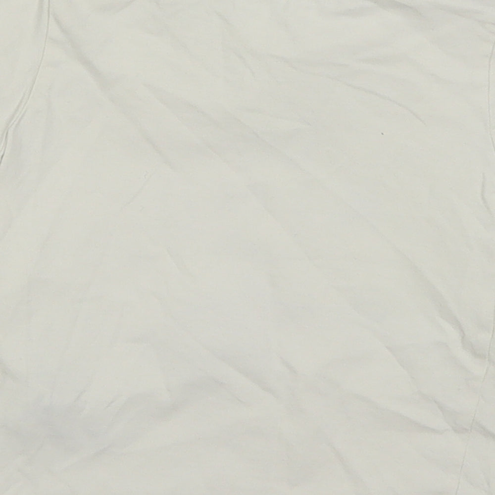 M&S Boys White  Cotton Basic T-Shirt Size 18-24 Months Round Neck