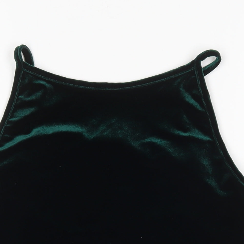 Womens UK Size L Pins & Needles Green Cropped Tank