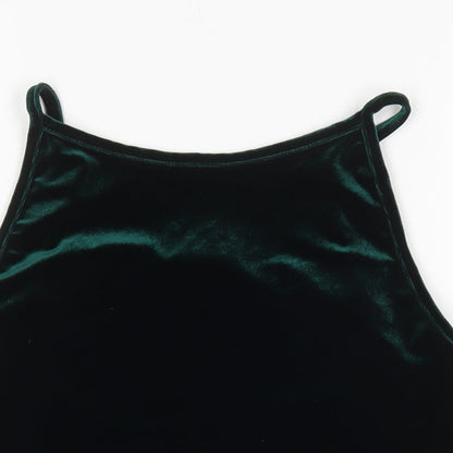 Womens UK Size L Pins & Needles Green Cropped Tank