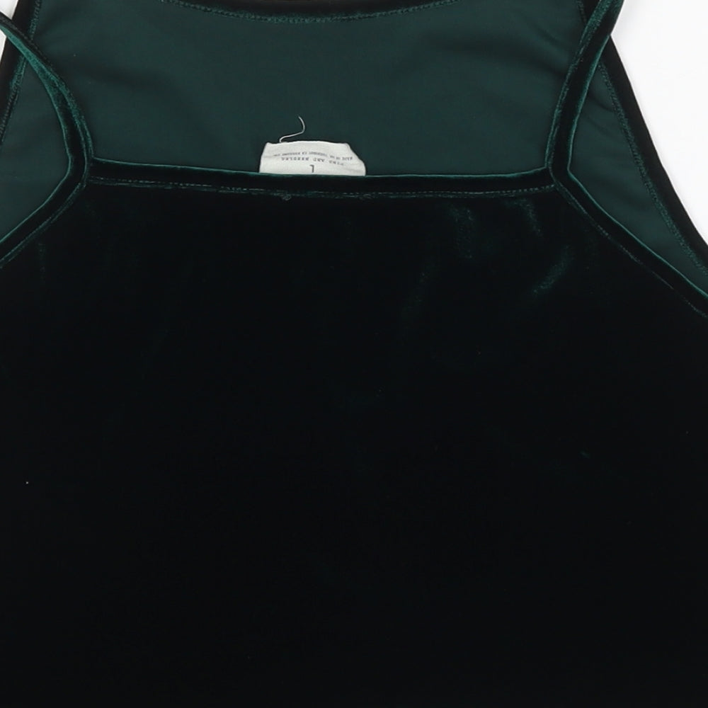 Womens UK Size L Pins & Needles Green Cropped Tank