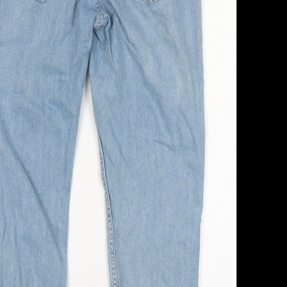 Topshop Womens Blue  Cotton Mom Jeans Size 32 in L27 in Regular