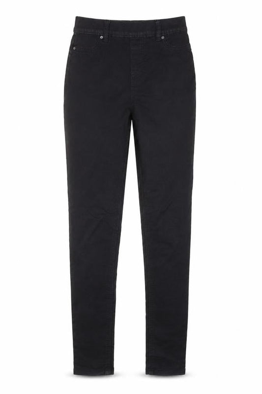 Front view of F&F women’s black cotton skinny jeans, size UK 6, 30-inch leg regular
