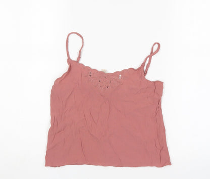 Womens UK Size 6 H&M Pink Cropped Tank