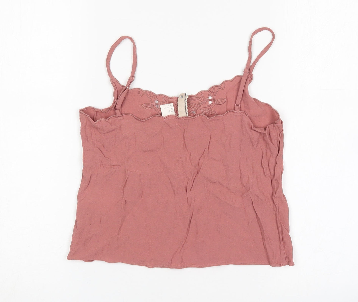 Womens UK Size 6 H&M Pink Cropped Tank