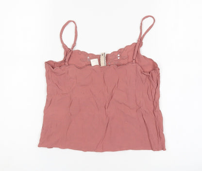 Womens UK Size 6 H&M Pink Cropped Tank