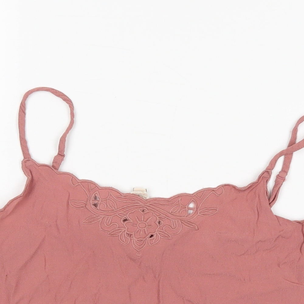 Womens UK Size 6 H&M Pink Cropped Tank