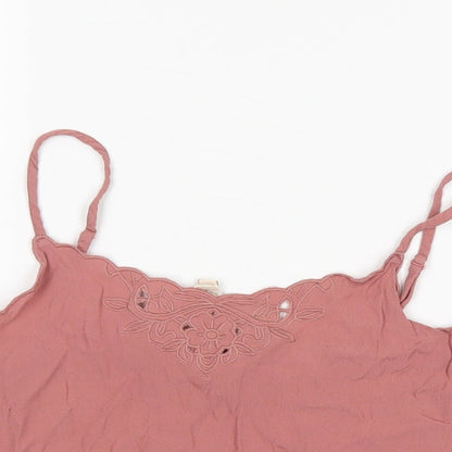 Womens UK Size 6 H&M Pink Cropped Tank