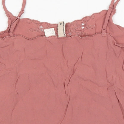 Womens UK Size 6 H&M Pink Cropped Tank