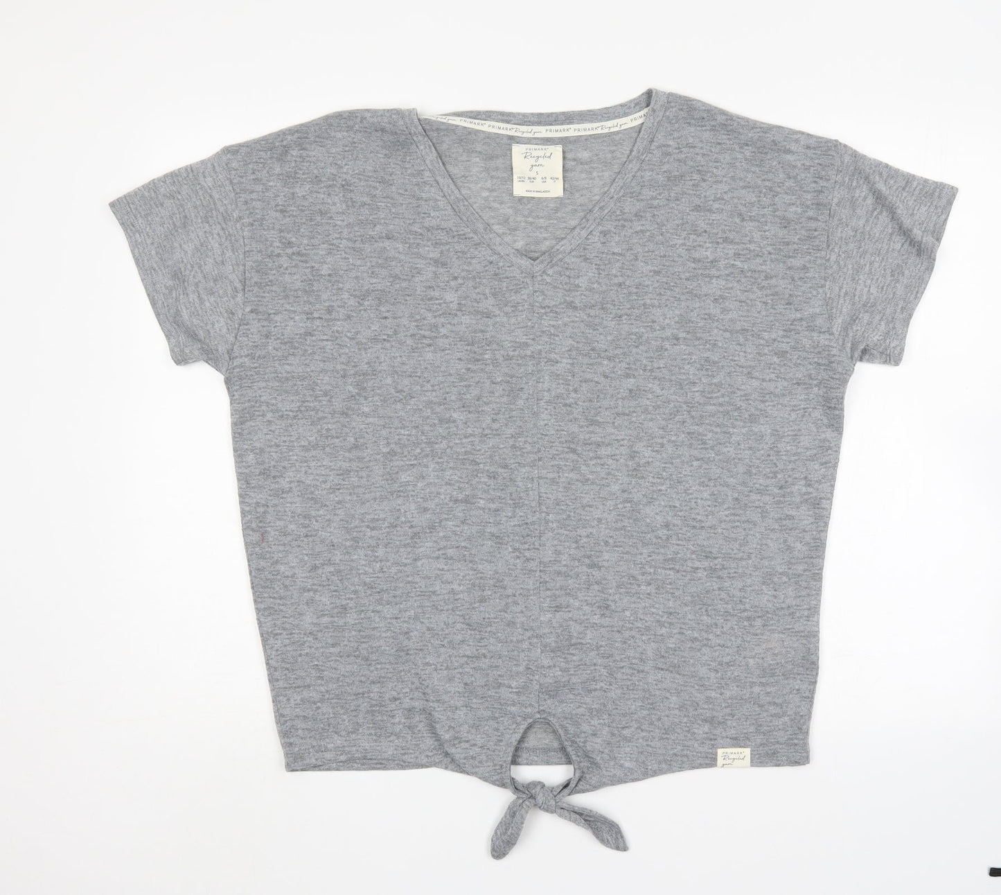 Primark Womens Grey V-Neck  Polyester Pullover Jumper Size S