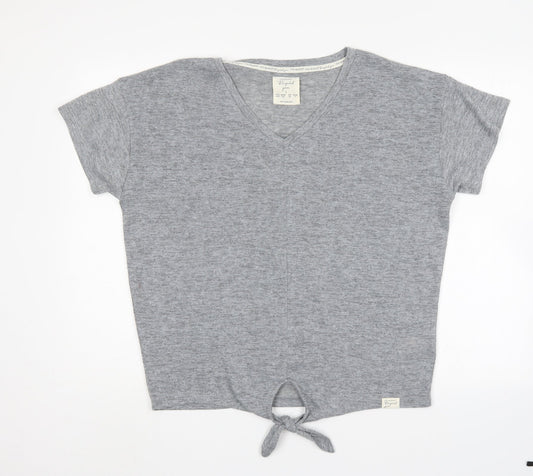 Primark Womens Grey V-Neck  Polyester Pullover Jumper Size S