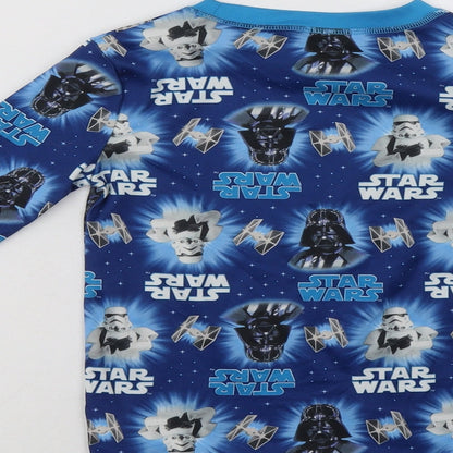 Preworn Boys Blue  Polyester Basic T-Shirt Size 6 Years Crew Neck  - Star Wars