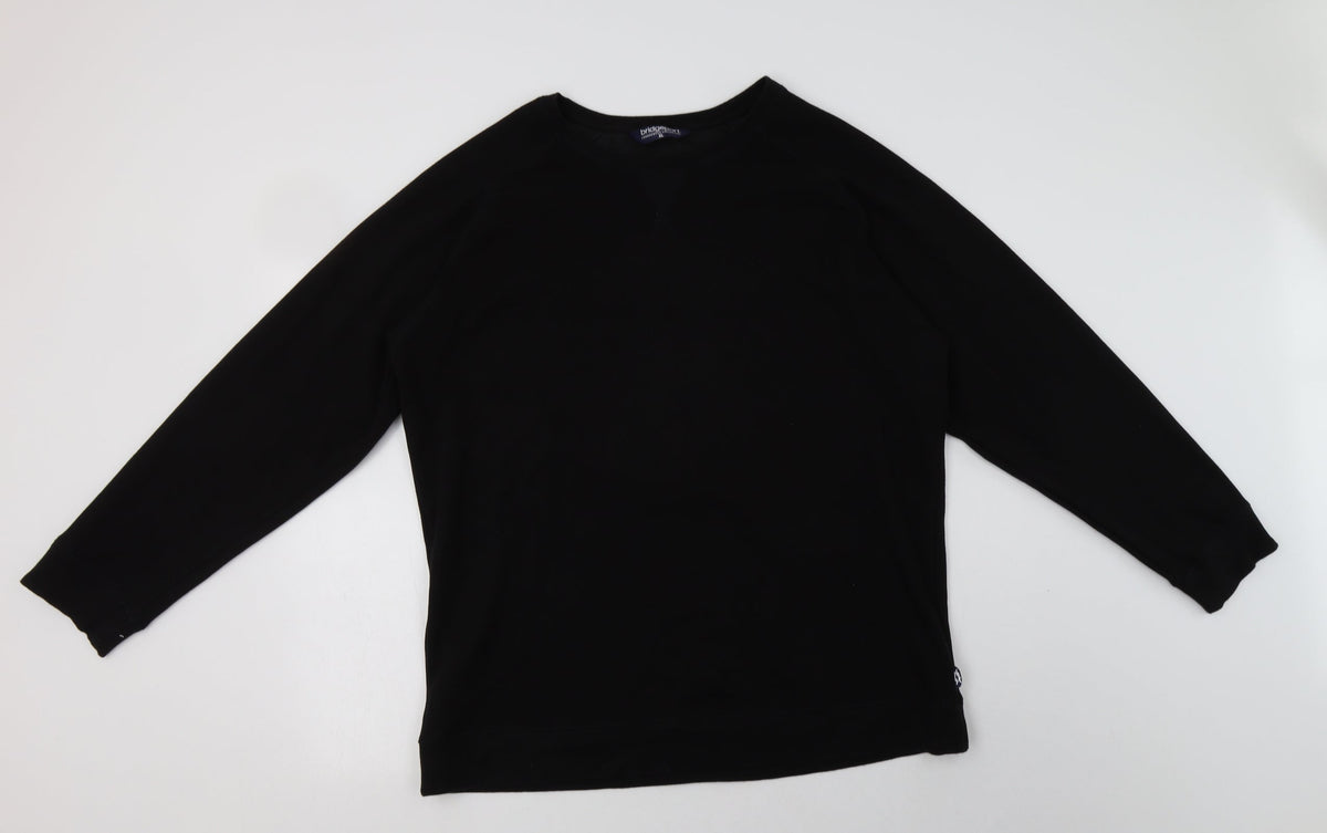 Additional front view of Bridgeport women’s black polyester pullover sweatshirt, size XL