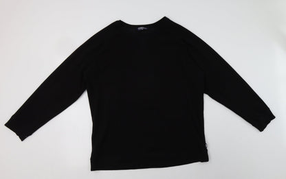 Additional front view of Bridgeport women’s black polyester pullover sweatshirt, size XL