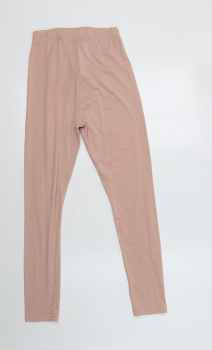 Back view of Missguided women’s pink polyester lounge pants, size UK 4