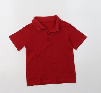 Matalan Boys Red  Cotton Basic Dress Shirt Size 4 Years Collared Button - School Wear