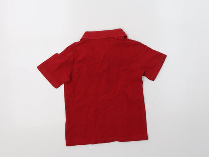 Matalan Boys Red  Cotton Basic Dress Shirt Size 4 Years Collared Button - School Wear