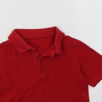 Matalan Boys Red  Cotton Basic Dress Shirt Size 4 Years Collared Button - School Wear