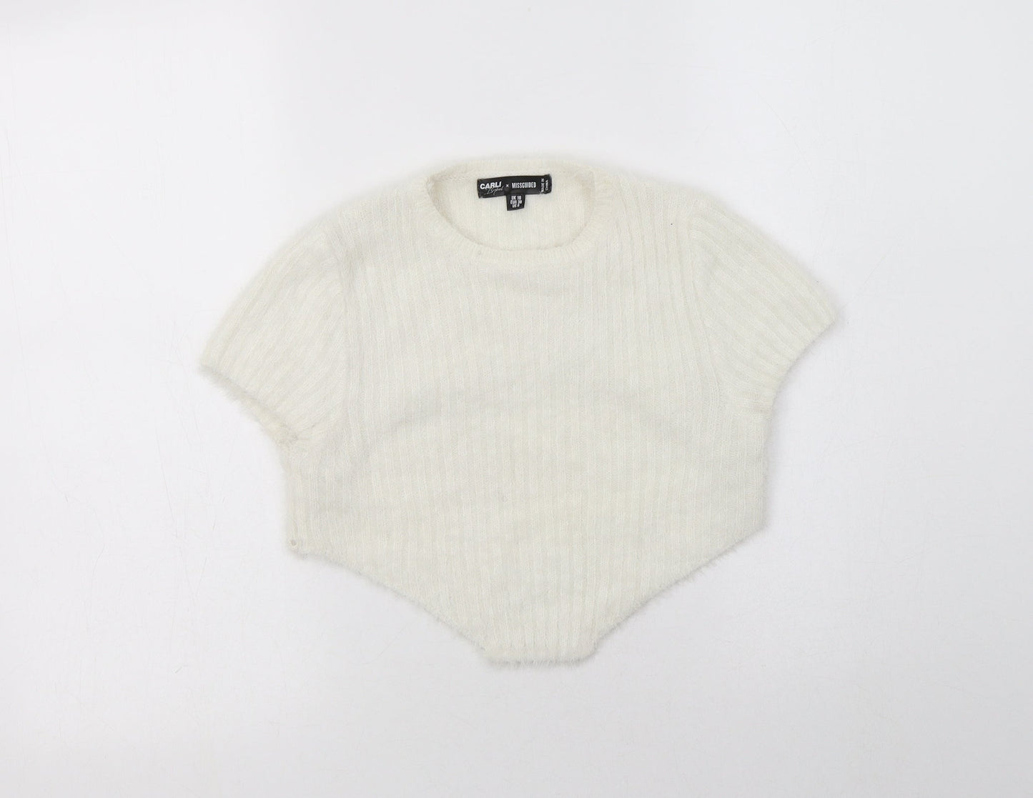 Womens UK Size 10 Missguided White Pullover Jumper