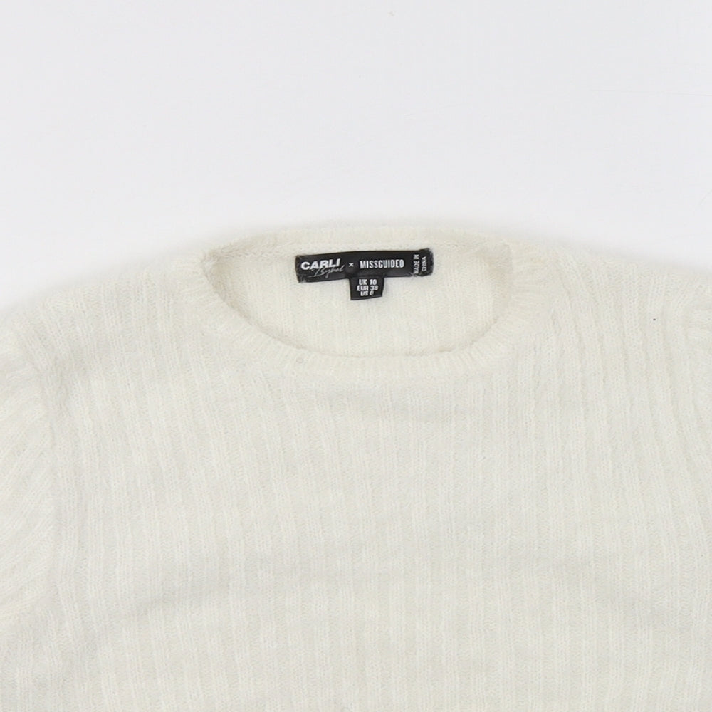 Womens UK Size 10 Missguided White Pullover Jumper