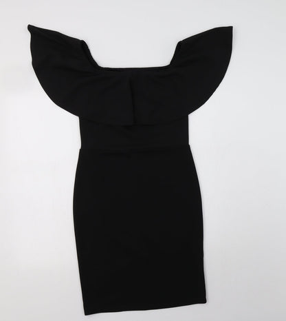 Primark Womens Black  Polyester Bodycon  Size 8  Off the Shoulder