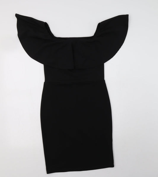 Primark Womens Black  Polyester Bodycon  Size 8  Off the Shoulder