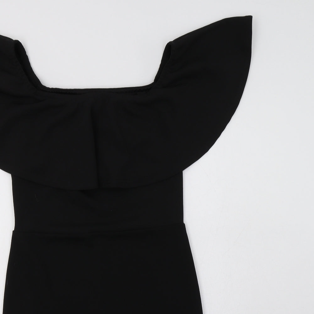 Primark Womens Black  Polyester Bodycon  Size 8  Off the Shoulder