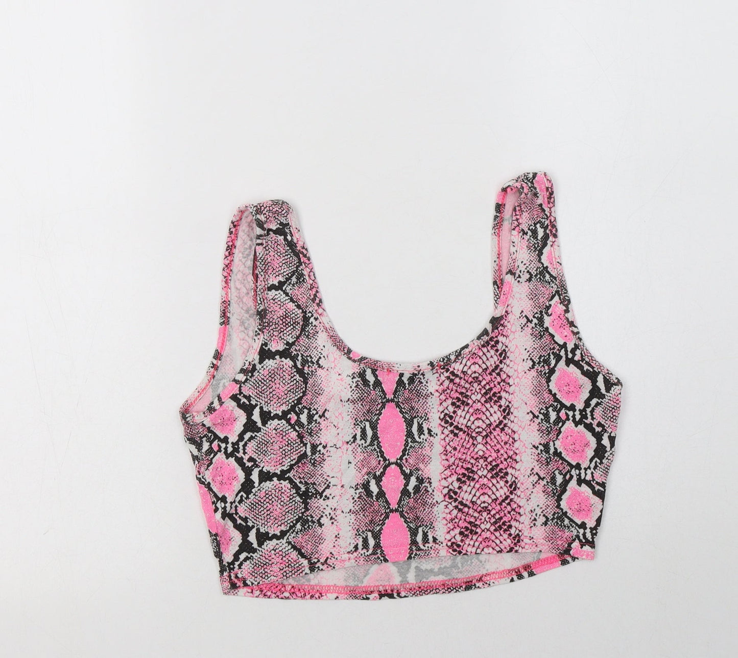 Womens UK Size 8 PRETTYLITTLETHING Pink Cropped Tank